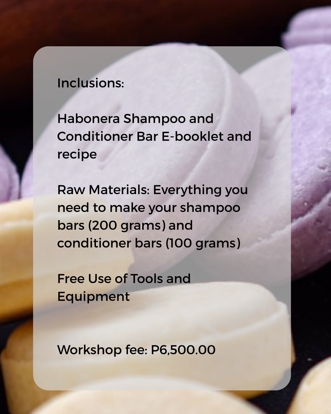 Shampoo and Conditioner Bar Making Workshop | Habonera Studio