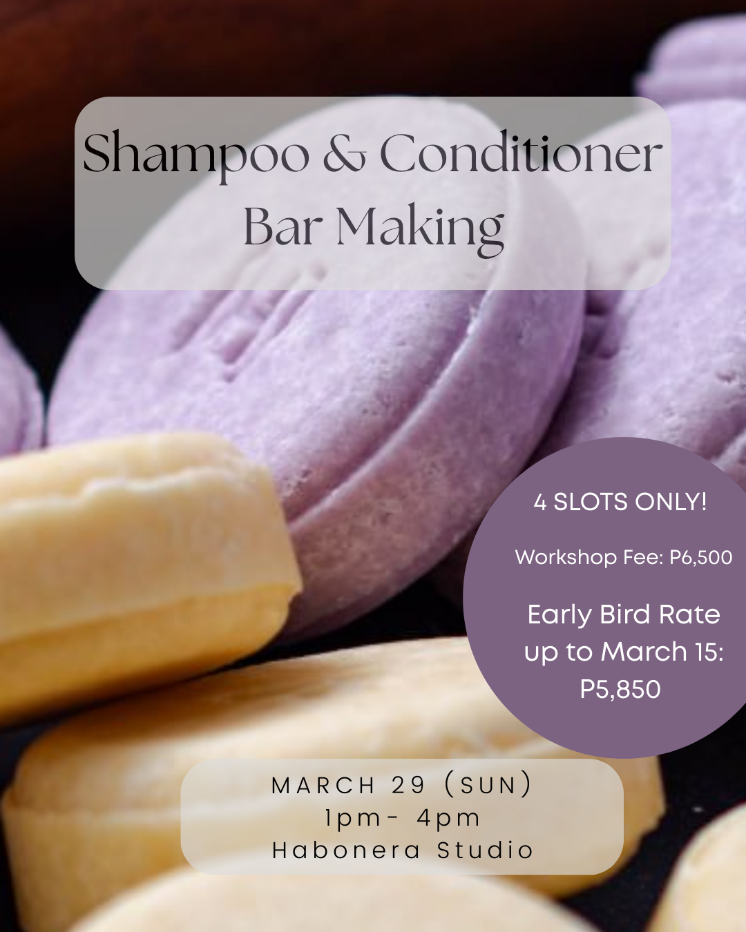 Shampoo and Conditioner Bar Making Workshop |  Habonera Studio