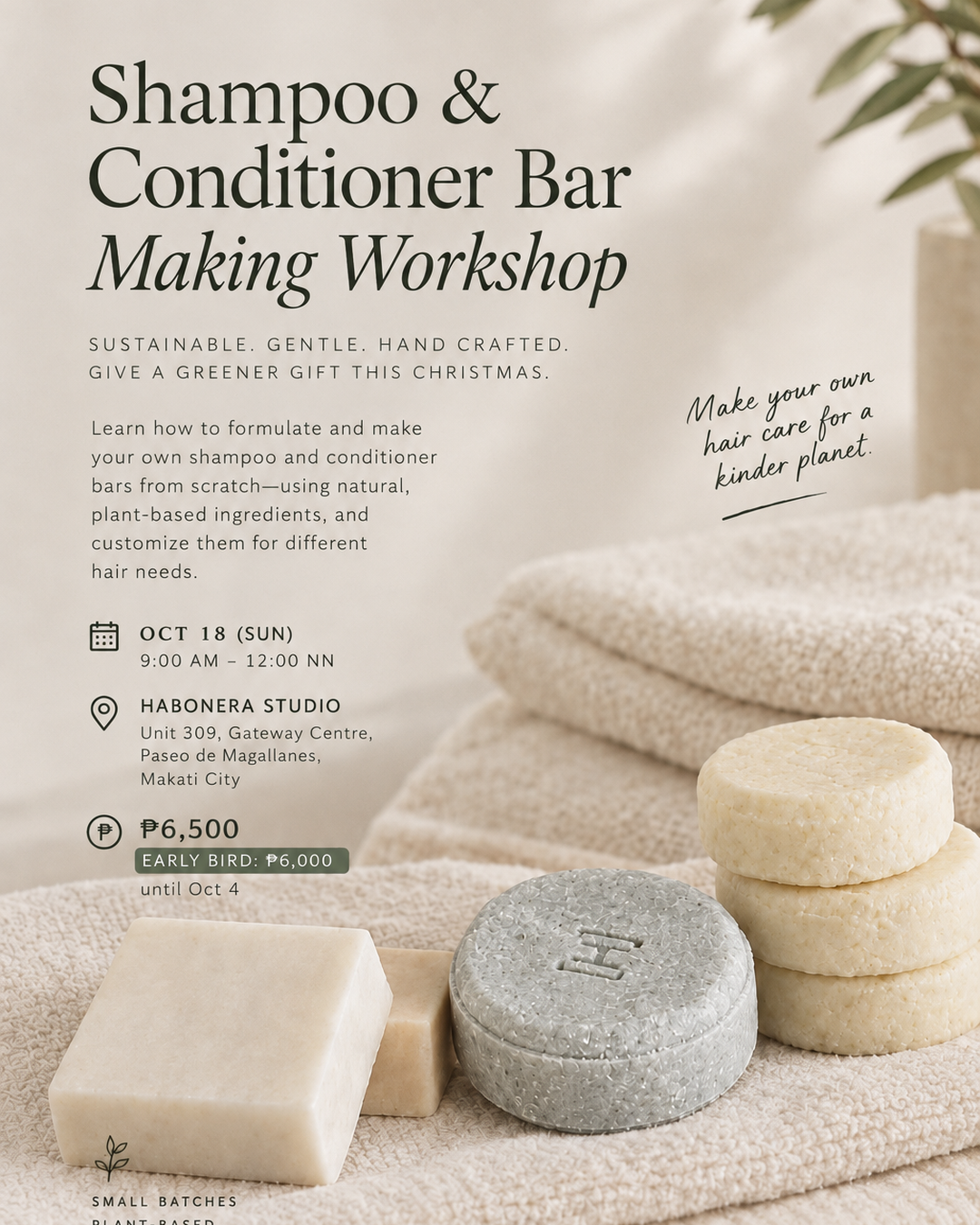 Shampoo and Conditioner Bar Making Workshop | October 18, 2026 | Makati